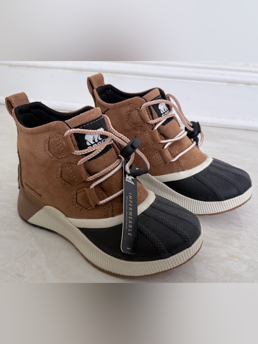 Sorel Kids Brown and Black Waterproof Duck Boots